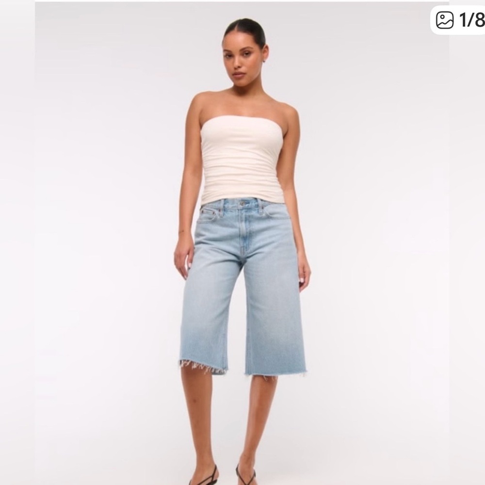Abercrombie Light Blue Denim Culottes NWT